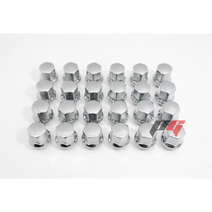 24pcs Chrome M14x1.5 Factory Chevy Style Wheel Lug Nuts for Silverado Tahoe Suburban Colorado