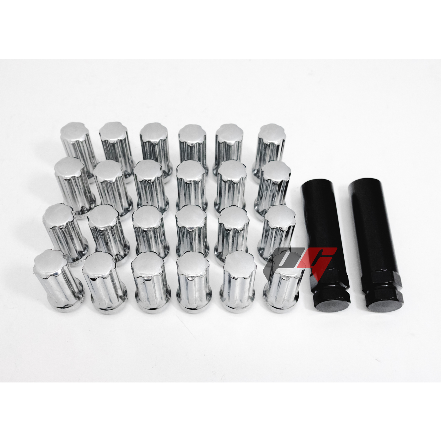 26pcs Chrome M14x1.5 Wheel Lug Nuts & 2 Keys for Silverado, Sierra, Yukon XL 1500