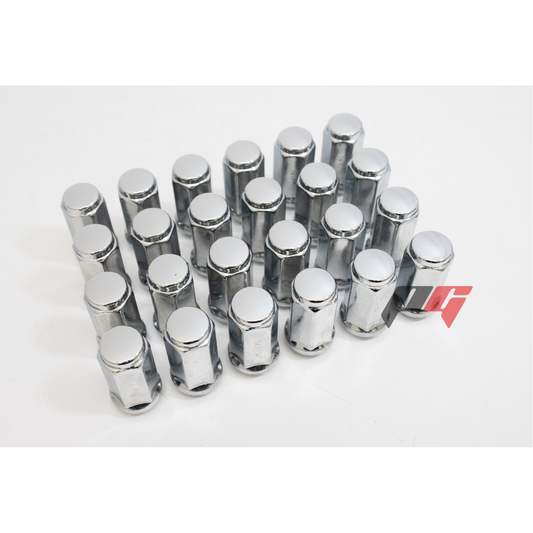 24pcs Chrome M14x1.5 Bulge Acorn Wheel Lug Nuts 1.75" for Chevy GMC Silverado Sierra 1500