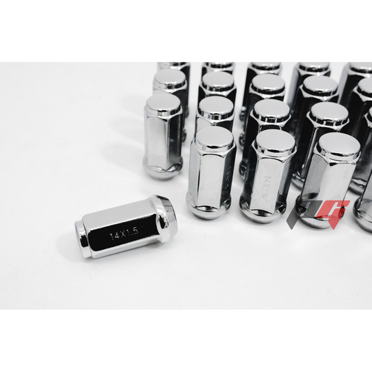 24pcs Chrome M14x1.5 Bulge Acorn Wheel Lug Nuts 1.75" for Chevy GMC Silverado Sierra 1500