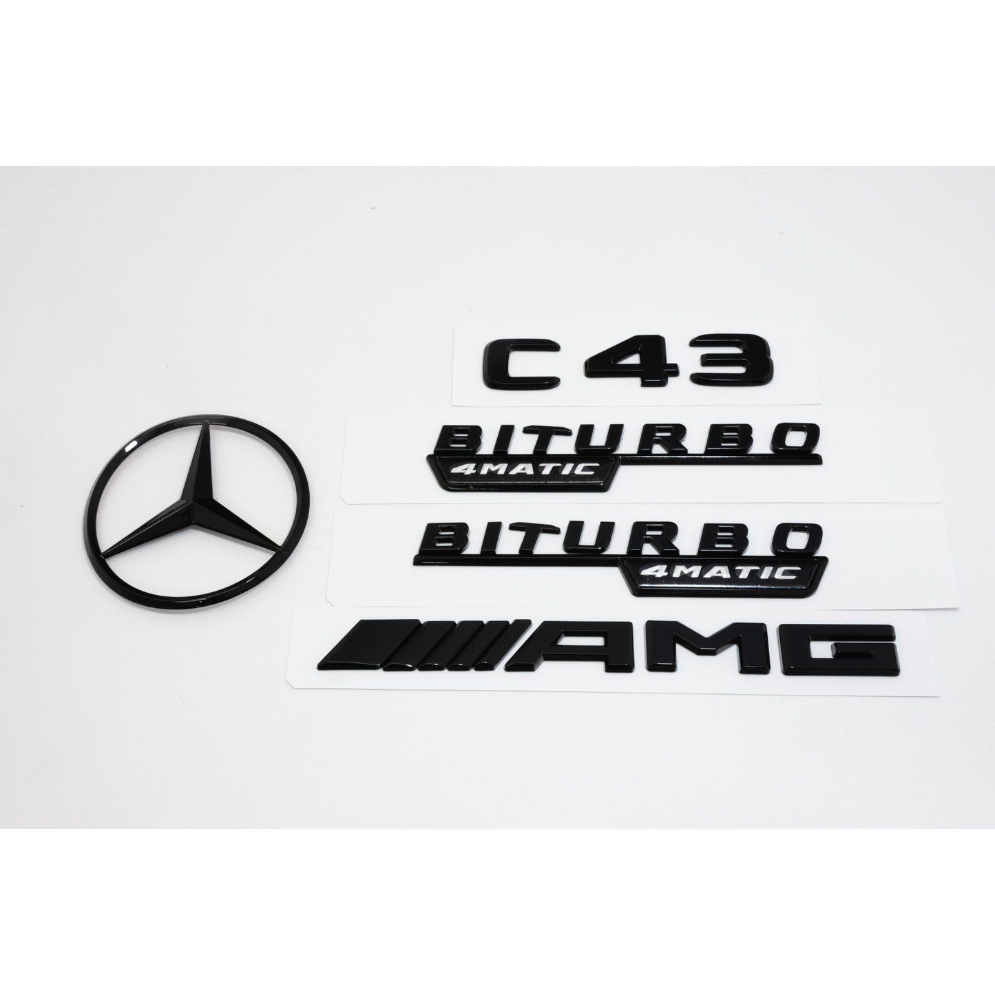 Mercedes-Benz W205 C43 AMG Gloss Black Emblem Pack