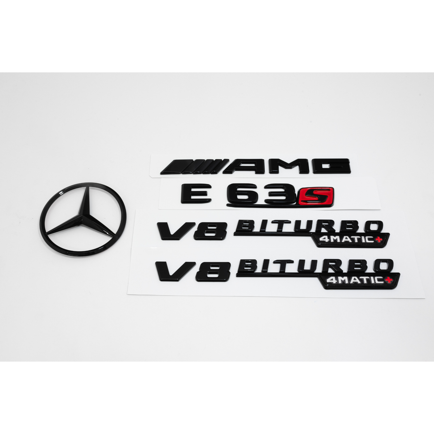 Mercedes-Benz W213 E63S AMG Gloss Black Emblem Pack