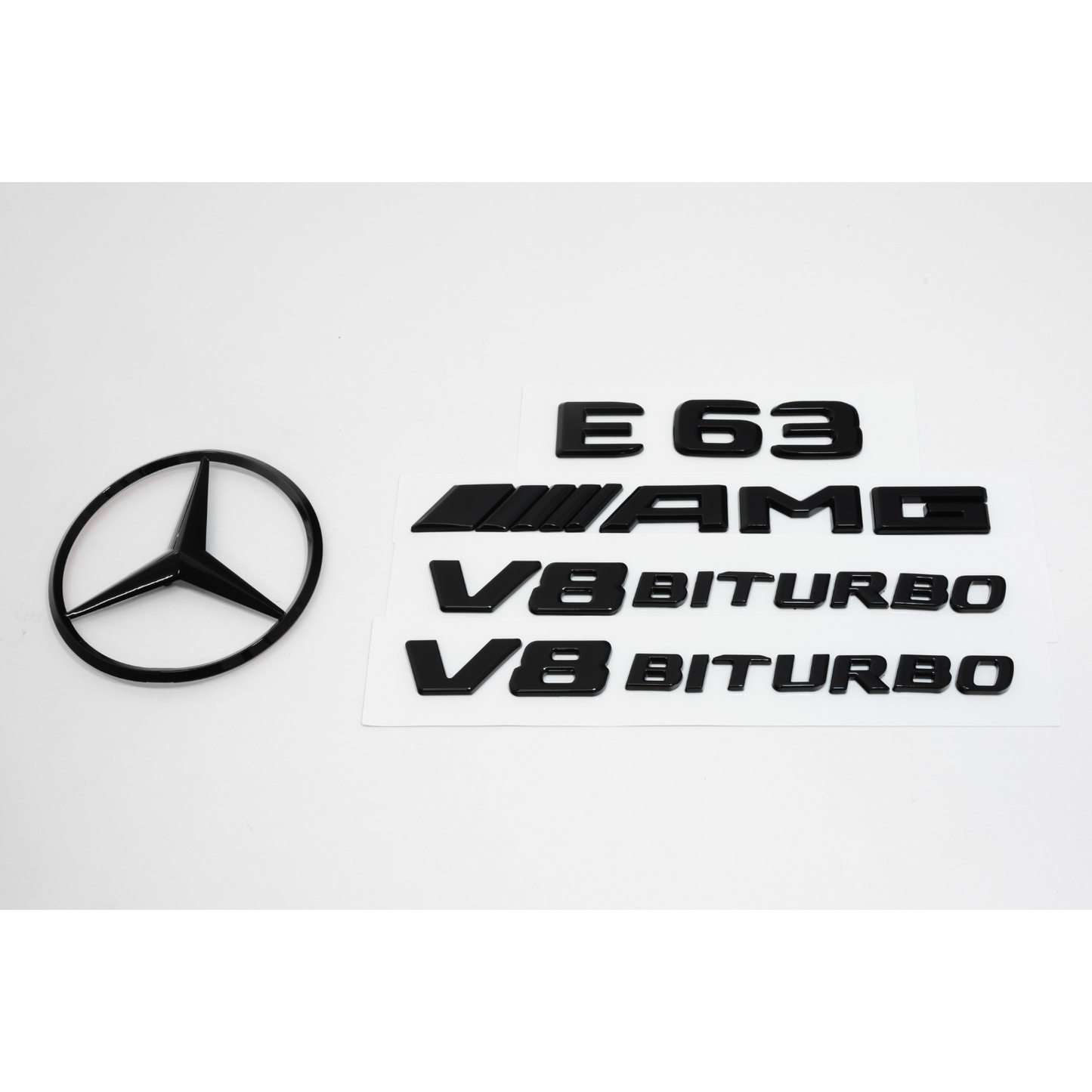 Mercedes-Benz W212 E63 AMG Gloss Black Emblem Pack