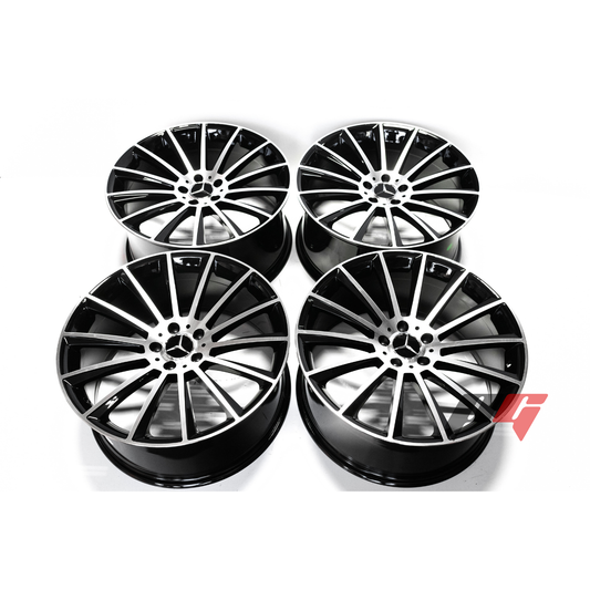 Mercedes Benz Wheels 19x8.5/19x9.5 5x112 Black Machined Lip fit A Class B Class C Class 180 200 220 300 400