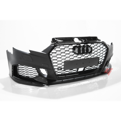 2017-2019 Audi A3, S3 Front RS3 Style Bumper Cover Conversion w/ Front Grille