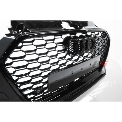 2017-2019 Audi A3, S3 Front RS3 Style Bumper Cover Conversion w/ Front Grille
