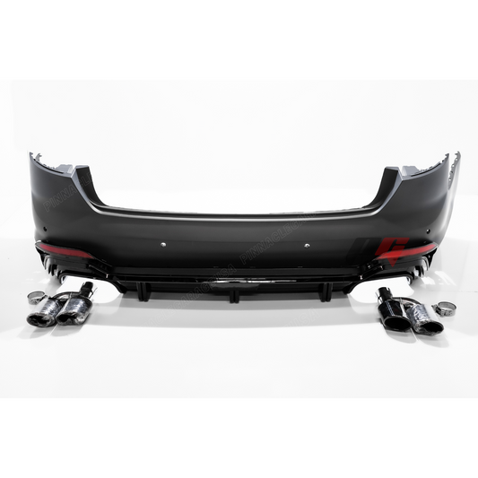 2017-2019 Audi A4, S4 Rear RS4 Style Bumper Cover Conversion w/ Rear Diffuser & Quad Exhaust Tips