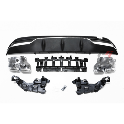 2015-2018 Mercedes Benz W205 C Class Rear AMG Style Diffuser w/ Exhaust Tips