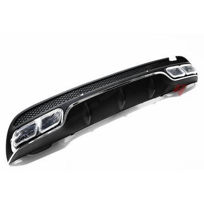 2015-2018 Mercedes Benz W205 C Class Rear AMG Style Diffuser w/ Exhaust Tips