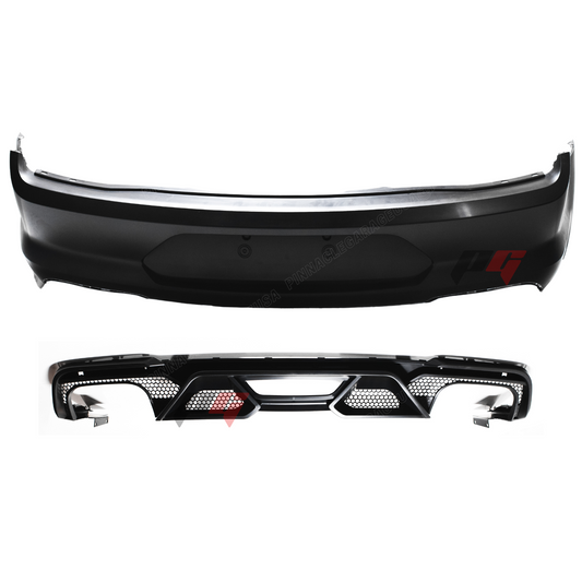 2015-2023 FORD Mustang To GT500 Style Rear Bumper Conversion Kit w/ Diffuser