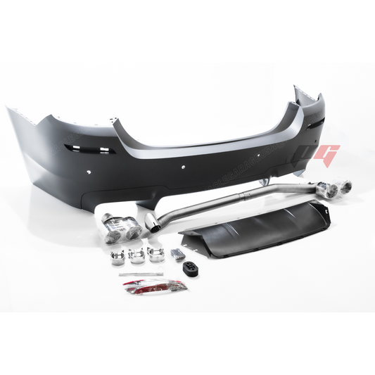 2011-2017 BMW F10 5 Series Rear M5 Style Bumper Cover Conversion w/ Quad Exhaust Tips
