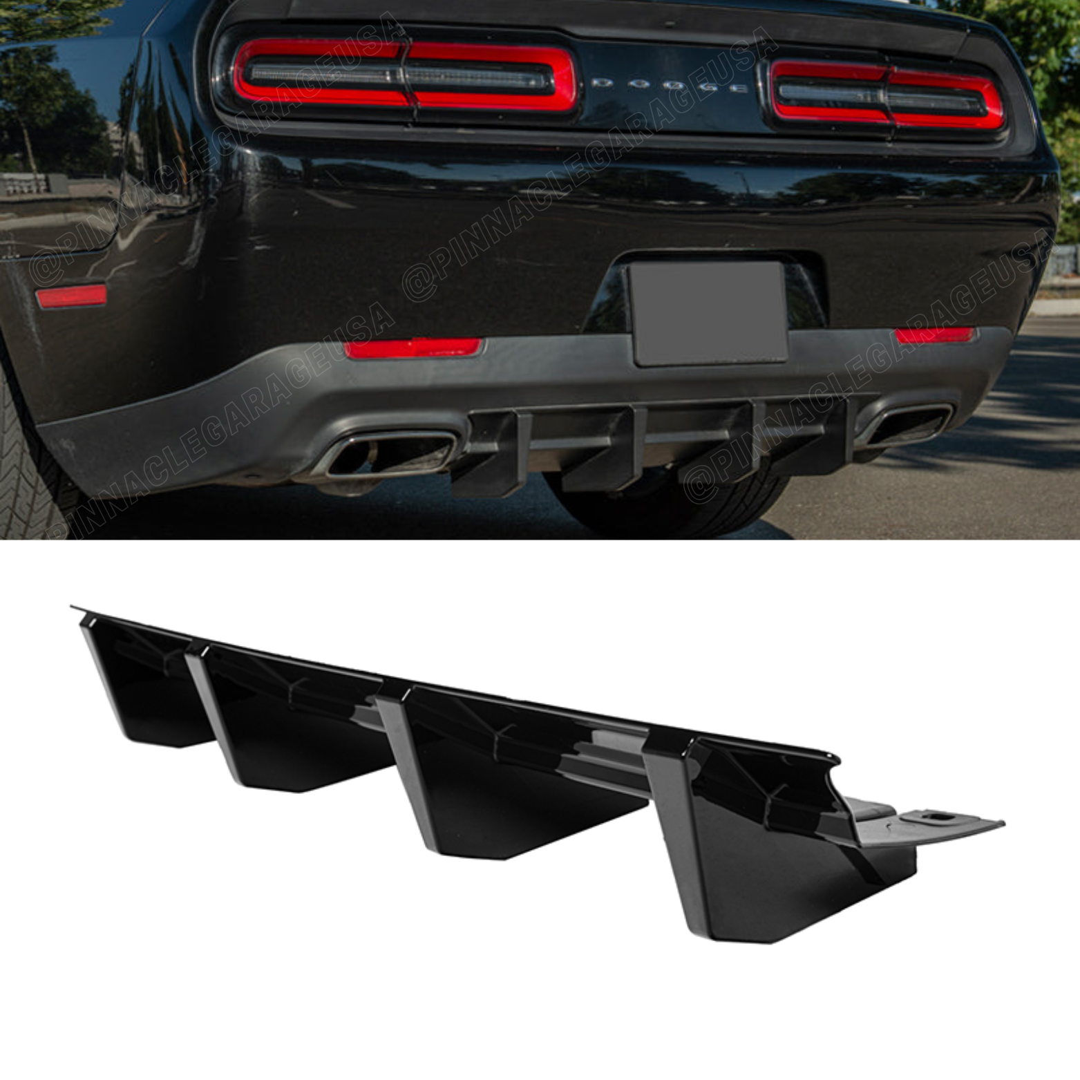 for 2015-2024 Dodge Challenger Rear Bumper Diffuser Splitter | PINNACLE ...