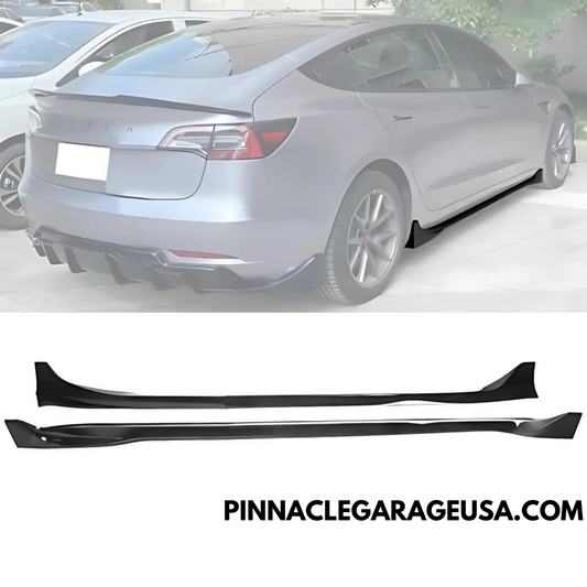 2017-2022 Tesla Model 3 Side Skirts Extension Splitter Rocker Panel