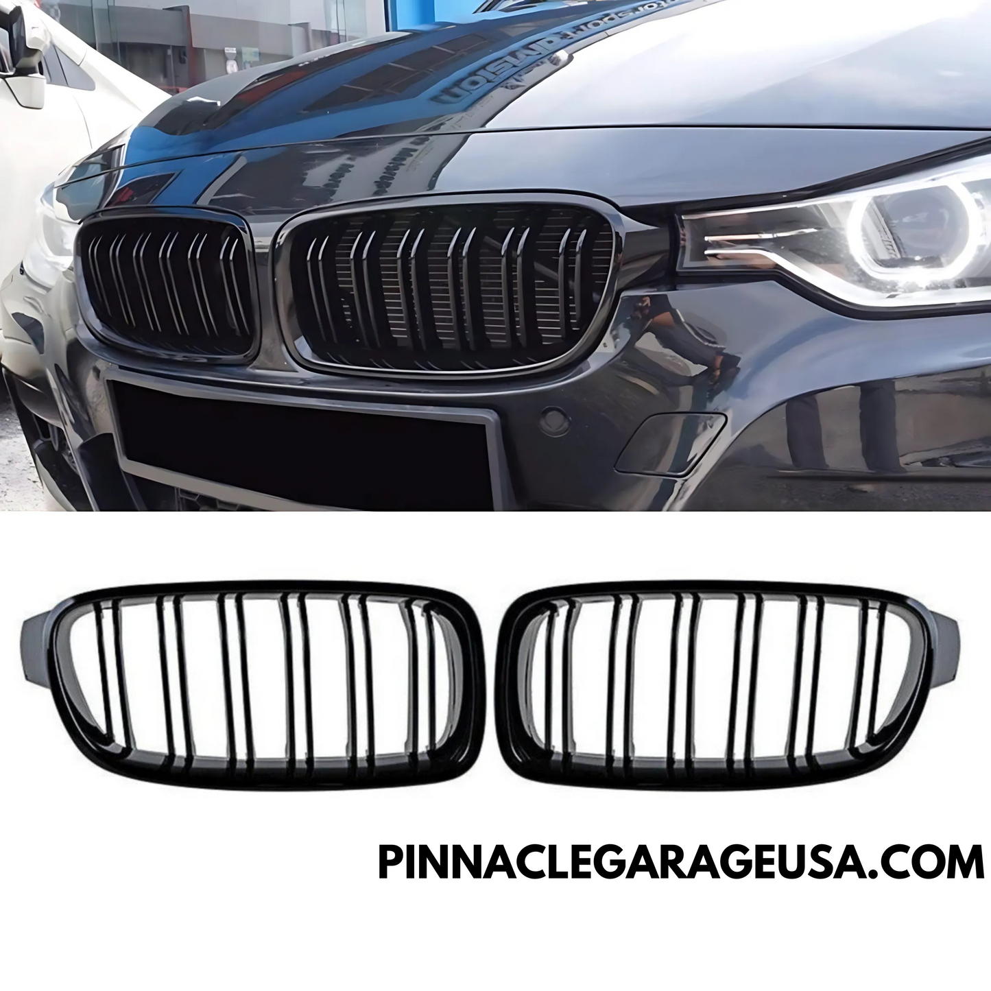 2012-2018 BMW F30 3 Series Gloss Black Front Kidney Grille Grill