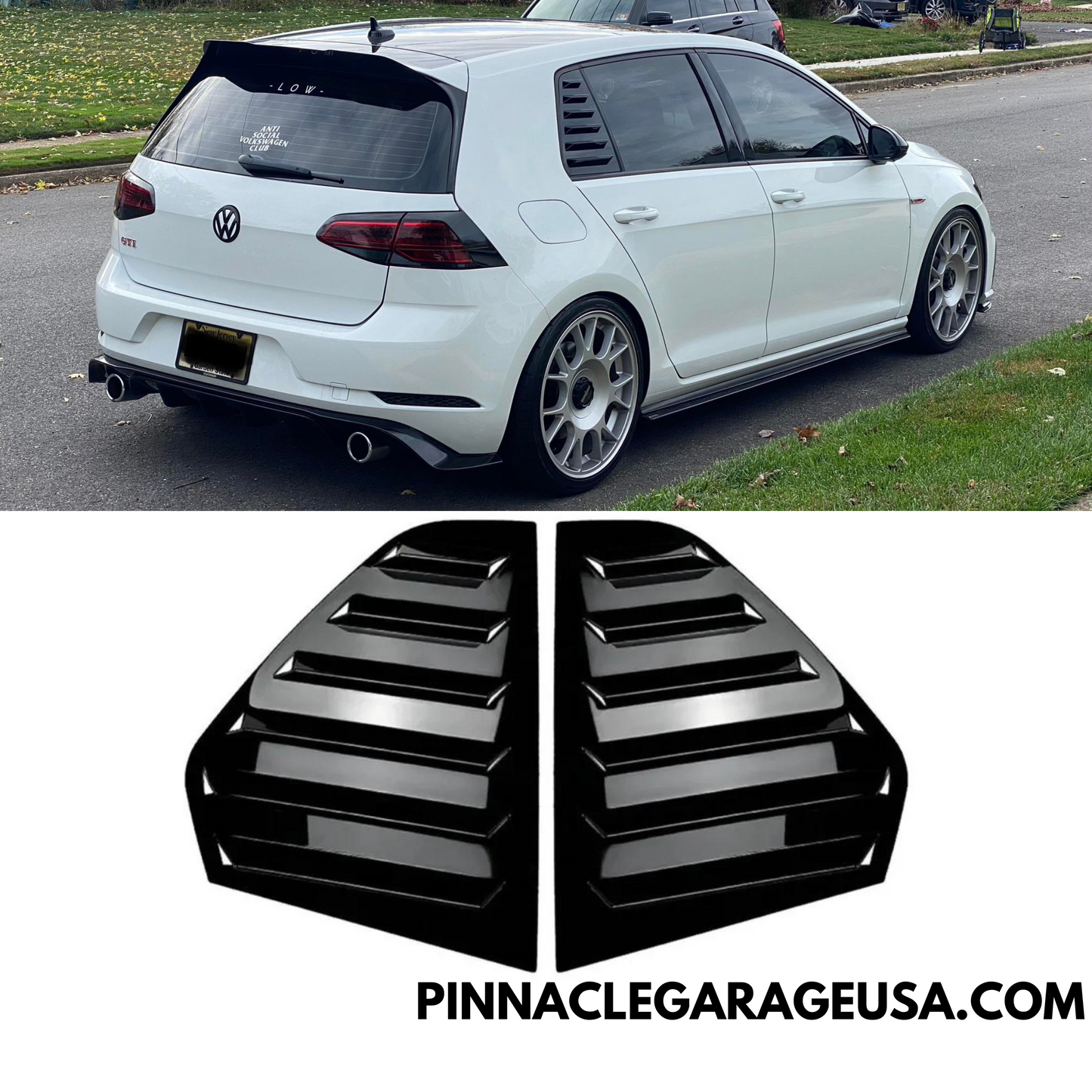 2014-2019 Volkswagen Golf MK7 GTI R Rear Quarter Glass Window Louvers