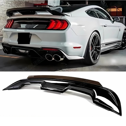 2015-2023 Ford Mustang GT500 Style Spoiler W/ Smoke Gurney Flap Wicker Bill