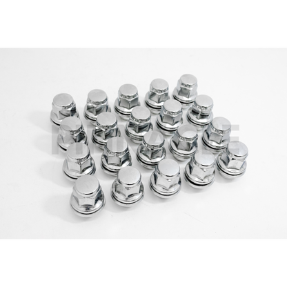 24pcs Chrome M12x1.5 Wheel Lug Nuts Mag Seat Washer for Lexus, Scion, Toyota