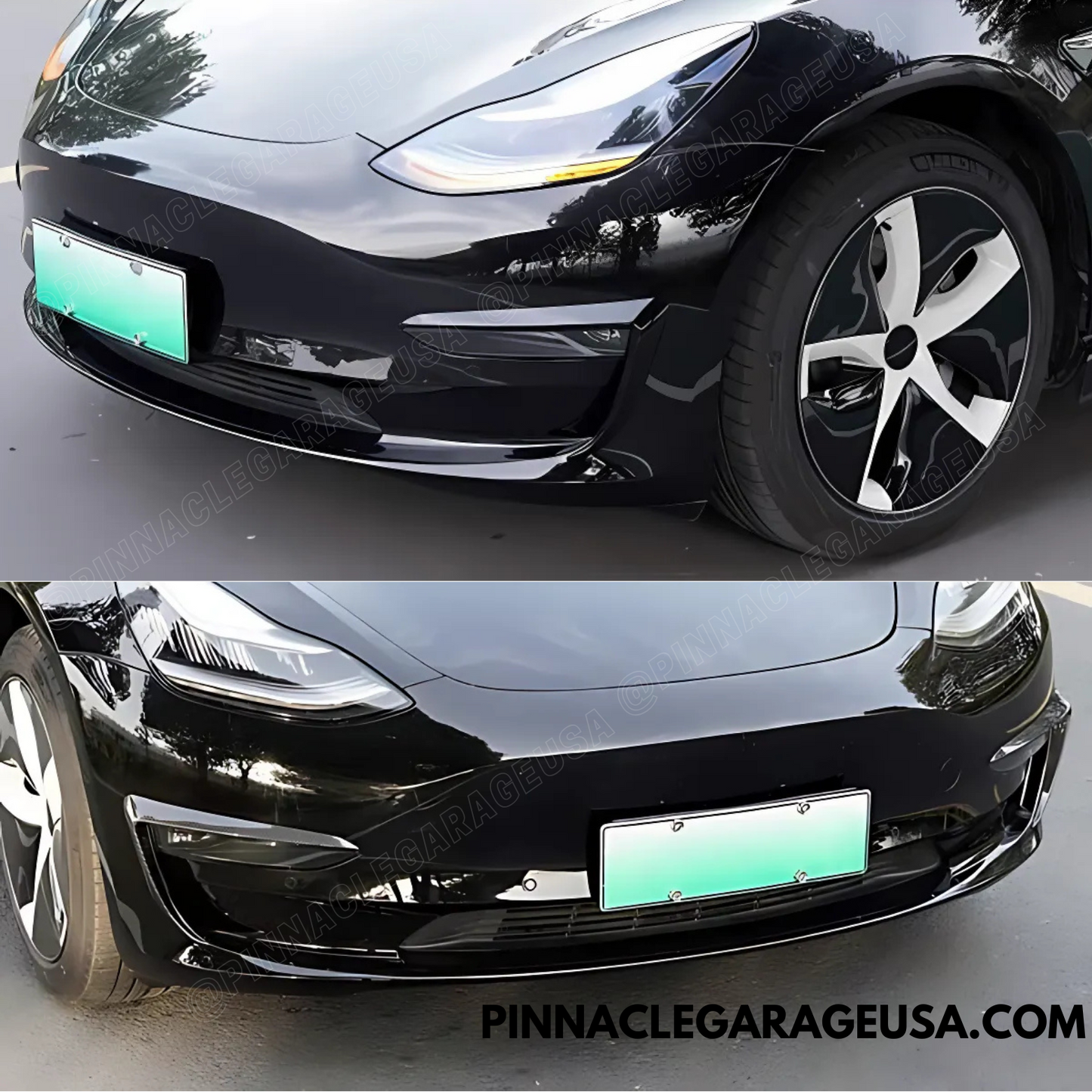 2017-2023 TESLA Model 3 Gloss Black Front Fog Light Trim