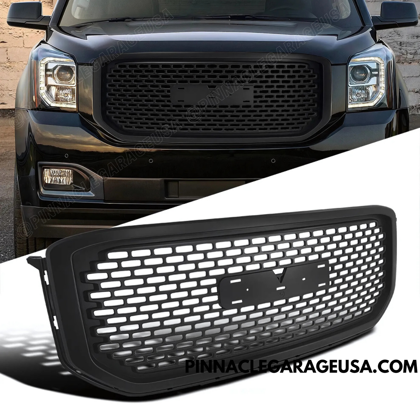 2015-2020 GMC Yukon / Yukon XL Black Front Denali Style Upper Grill