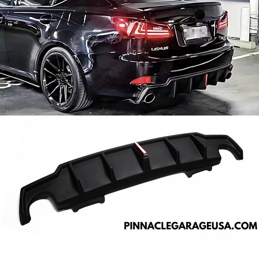 2006-2013 Lexus IS250 IS350 Matte Black Rear Bumper Diffuser Lip With 3rd Brake Light