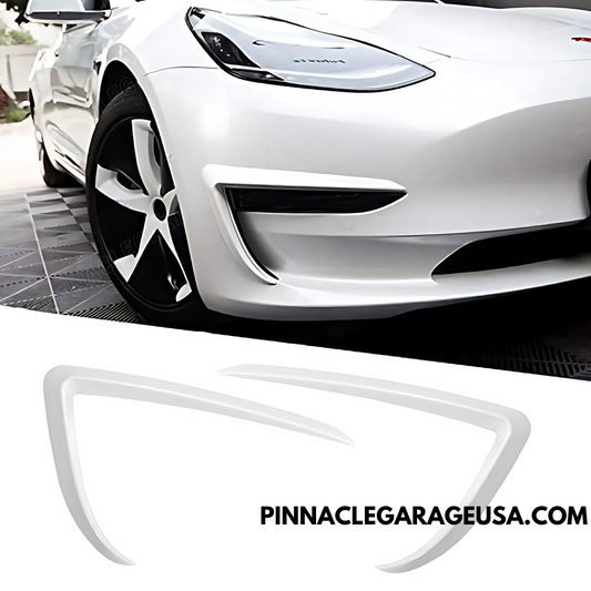 2017-2023 TESLA Model 3 Gloss White Front Fog Light Trim