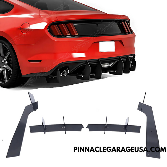 2018-2022 Ford Mustang Rear Bumper Lip Diffuser + Side Valance Panel