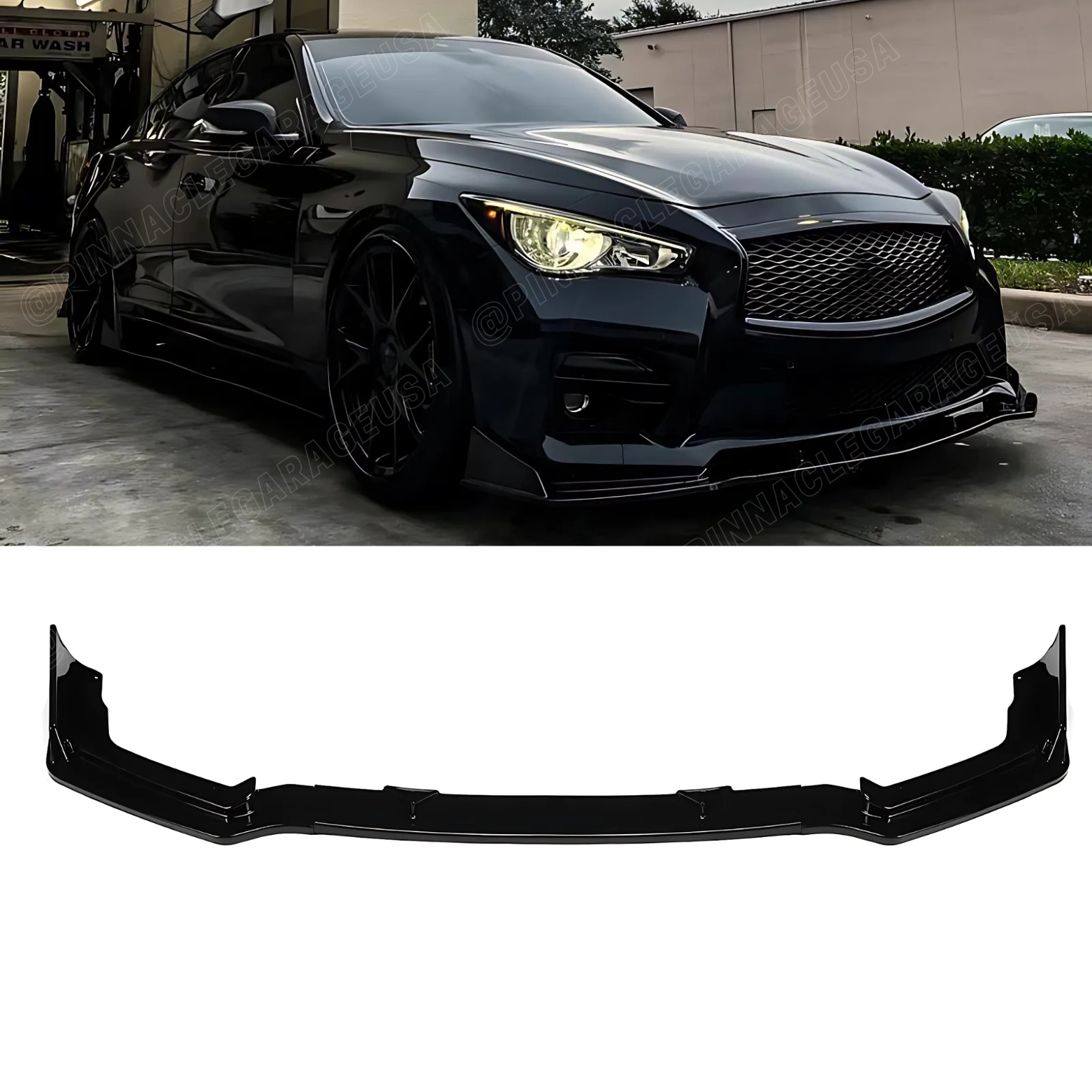 Q50 Front for 2014-2017 Infiniti Q50 Front Bumper Splitter Lip | PINNACLE GARAGE USA