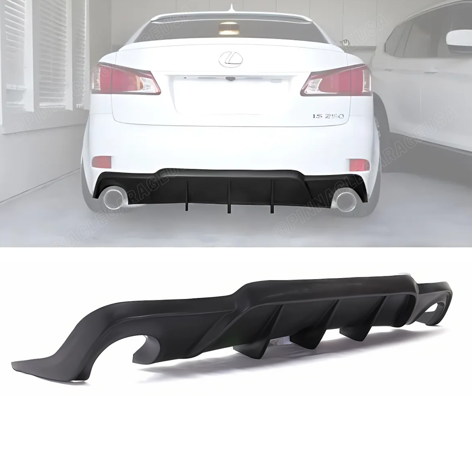for 2006-2013 Lexus IS250/ IS350 Matte Black Rear Bumper Diffuser ...