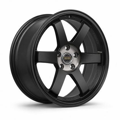 RA-1 | TE37 Style Wheels Matte Black Machined Centre