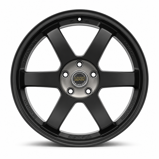 RA-1 | TE37 Style Wheels Matte Black Machined Centre