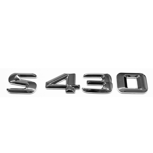 "S430" Chrome Raised Letter Emblem For Rear Trunk Lid Fits Mercedes S Class