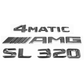 "SL320" + "4MATIC" + "AMG" Chrome Raised Letter Emblem For Rear Trunk Lid Fits Mercedes SL