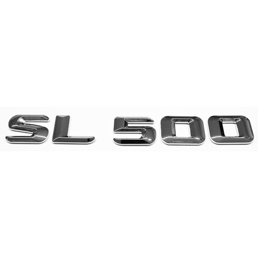 "SL500" Chrome Raised Letter Emblem For Rear Trunk Lid Fits Mercedes SL
