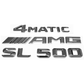 "SL500" + "4MATIC" + "AMG" Chrome Raised Letter Emblem For Rear Trunk Lid Fits Mercedes SL