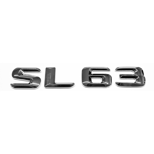 "SL63" Chrome Raised Letter Emblem For Rear Trunk Lid Fits Mercedes SL