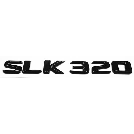 "SLK320" Gloss Black Raised Letter Emblem For Rear Trunk Lid Fits Mercedes SLK