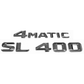 "SL400" + "4MATIC"  Chrome Raised Letter Emblem For Rear Trunk Lid Fits Mercedes SL