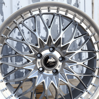 WORK VSXV Style Wheels Hyper Black Machined Lip 19X9.5" +22 (5X114.3) CB:73.1 - FINANCING FOR JESSIE