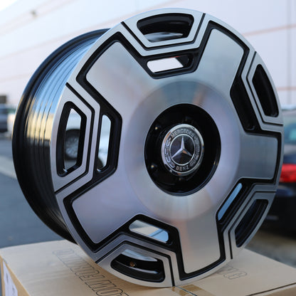 MB24 | Mercedes-Benz Style Wheels | Black Machined Face