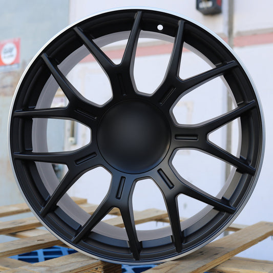 MB26 | GLC AMG Style Wheels Fits Mercedes-Benz | Satin Black Machined Lip