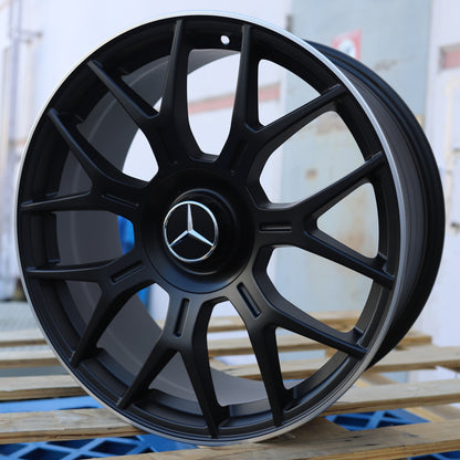 MB26 | GLC AMG Style Wheels Fits Mercedes-Benz | Satin Black Machined Lip