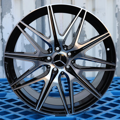 MB27 | C43 AMG Style Wheels Fits Mercedes-Benz | Black Machined Face