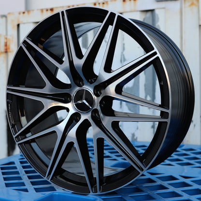 MB27 | C43 AMG Style Wheels Fits Mercedes-Benz | Black Machined Face