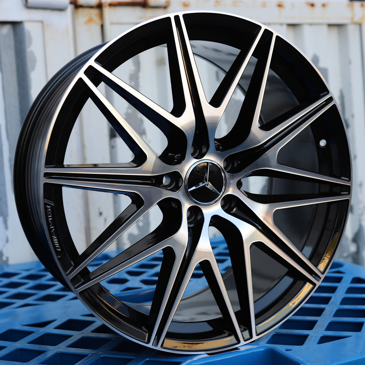 MB27 | C43 AMG Style Wheels Fits Mercedes-Benz | Black Machined Face