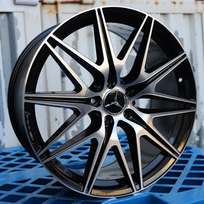 MB27 | C43 AMG Style Wheels Fits Mercedes-Benz | Black Machined Face