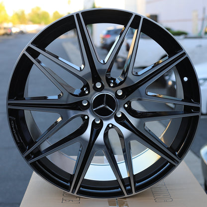 MB27 | C43 AMG Style Wheels Fits Mercedes-Benz | Black Machined Face