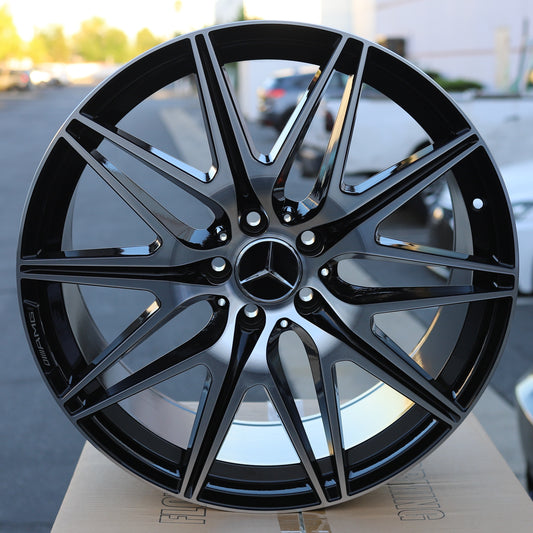 MB27 | C43 AMG Style Wheels Fits Mercedes-Benz | Black Machined Face