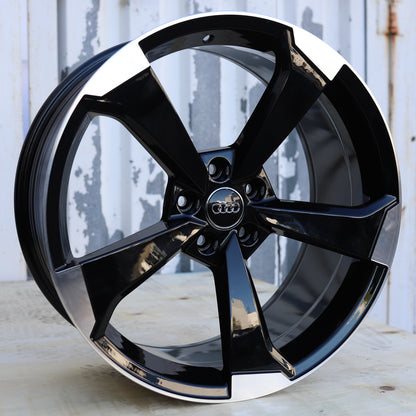AU05 | Audi Style Wheels | Black Machined Face