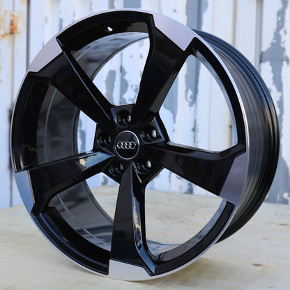 AU05 | Audi Style Wheels | Black Machined Face