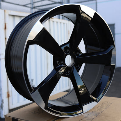 AU02 | Audi Style Wheels | Black Machined Face